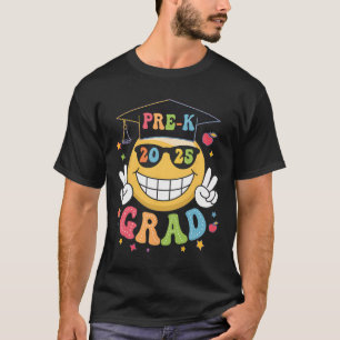 Groovy Pre-k Graduate Happy Graduation Cl Of 2025 T-Shirt