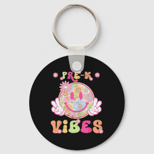 Groovy Pre-k Prek Vibes First Day Of School Teache Key Ring