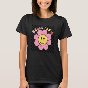 Groovy Pre K Vibes Face Retro Teachers Back To Sch T-Shirt