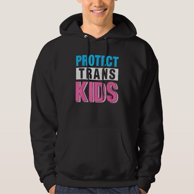 Groovy Protect Trans Kids LGBT LGBTQ Gay Lesbian P Hoodie (Front)