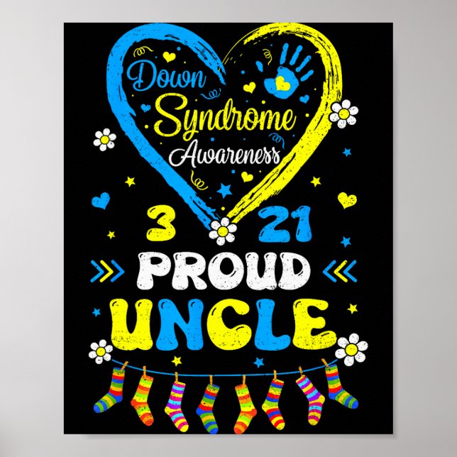 Groovy Proud Down Syndrome Uncle Awareness Matchin Poster (Front)