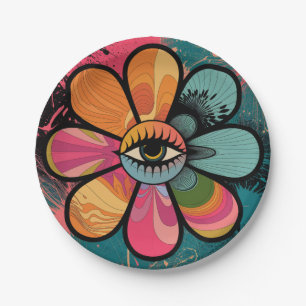 GROOVY PSYCHEDELIC 60S PAPER PLATE