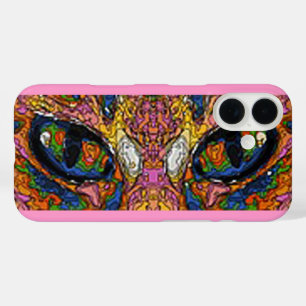Groovy Psychedelic Cat Eyes iPhone 16 Case
