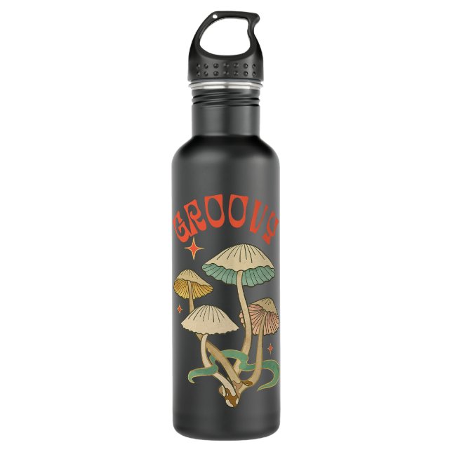 Groovy Psychedelic Mushroom Throwback 70's Retro H 710 Ml Water Bottle (Front)