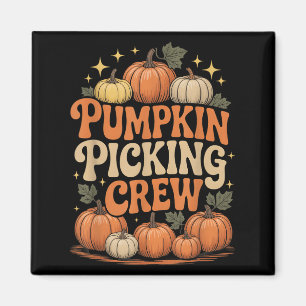 Groovy Pumpkin Cking Crew Matching Family Autumn F Magnet