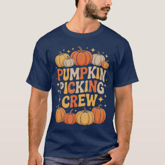 Groovy Pumpkin Picking Crew Matching Familyee Autu T-Shirt