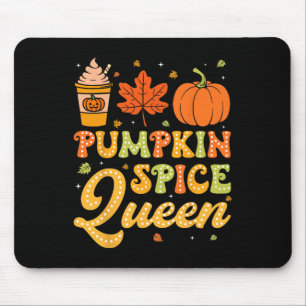 Groovy Pumpkin Spice Queen Halloween Thanksgiving Mouse Pad