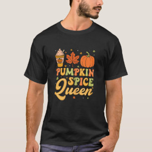 Groovy Pumpkin Spice Queen Halloween Thanksgiving T-Shirt