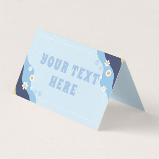 Groovy Puppy Food Tent for Birthday Party Blue Business Card