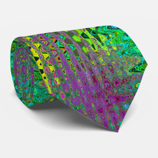 Groovy Purple Abstract Retro Atomic Waves Tie