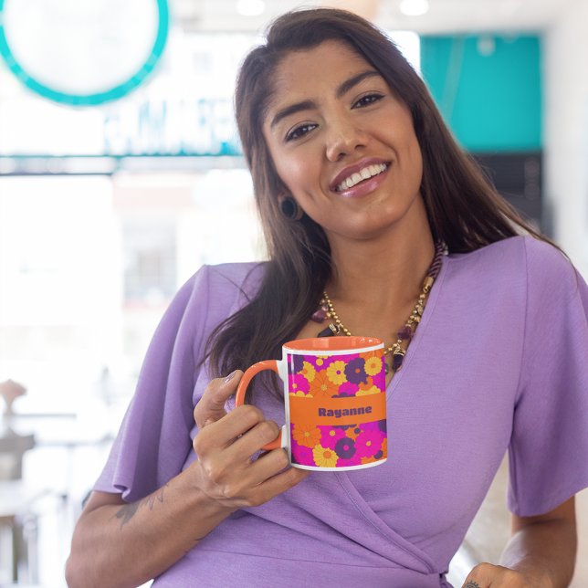 Groovy Purple and Pink Hippie Flower Power Mug (Creator Uploaded)