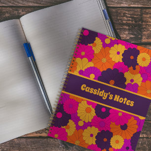 Groovy Purple and Pink Hippie Flower Power Notebook
