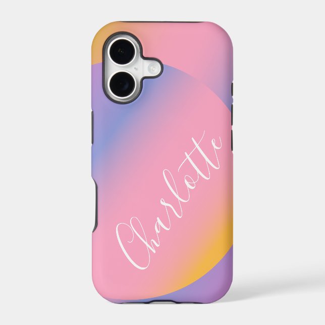 Groovy Purple Gradient | Personalised Script Name  (Back)
