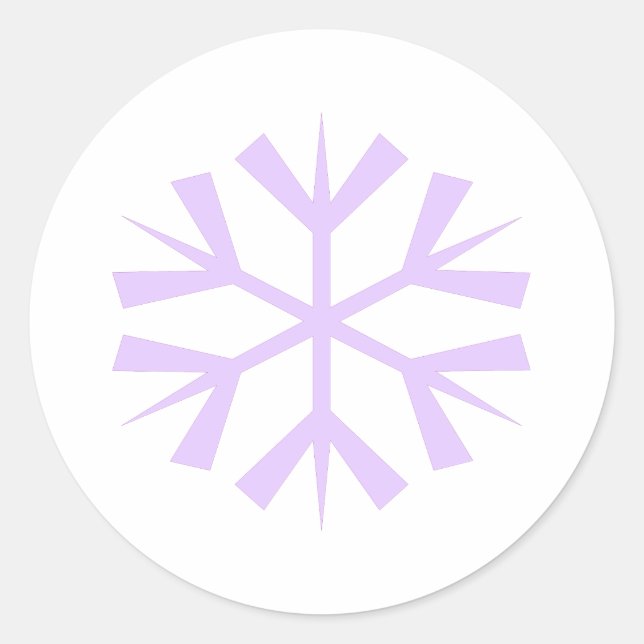 Groovy Purple Snowflake Classic Round Sticker (Front)