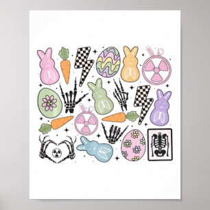 Groovy Radiology Easter Bunny Rad Tech Ct Mri Tech Poster