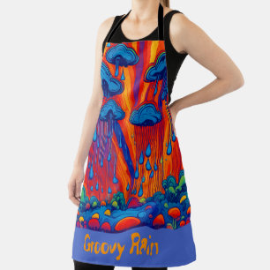 Groovy Rain Retro Style Apron