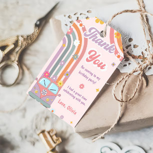 Groovy Rainbow Birthday Party Thank You  Gift Tag