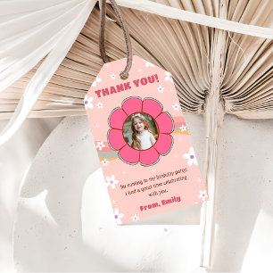 Groovy Rainbow Birthday Party Thank You Gift Tags