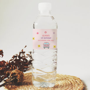 Groovy Rainbow Birthday Party Thank You Water Bot Bottle Label