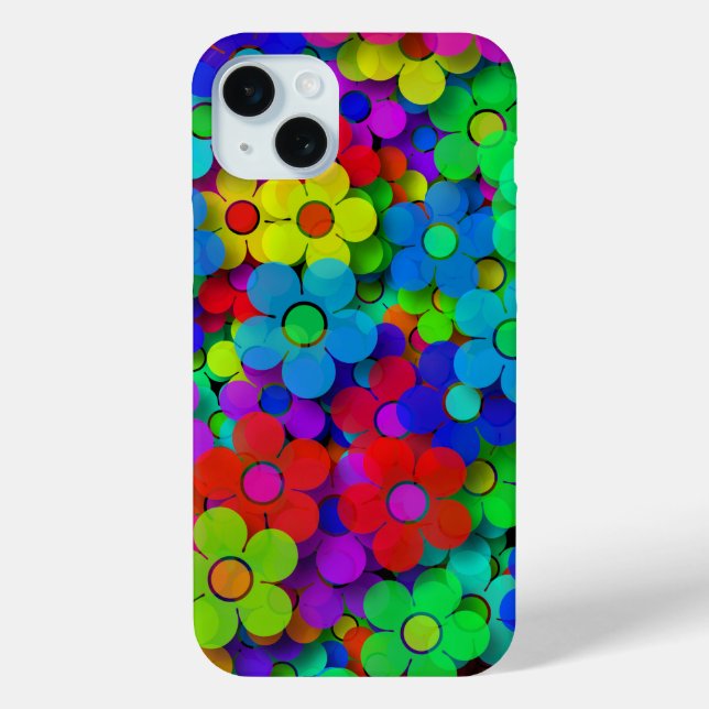 Groovy Rainbow Flowers Case-Mate iPhone Case (Back)