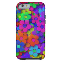 Groovy Rainbow Flowers Purple