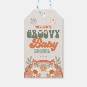 Groovy Rainbow Hippie Baby Shower Favour Gift Tags
