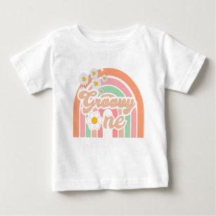 groovy rainbow one first birthday baby T-Shirt