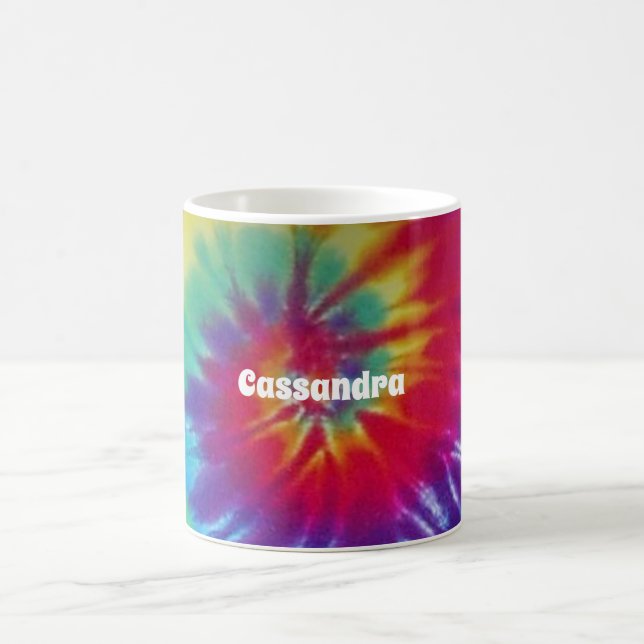 Groovy Rainbow Tie-Dye Hippie Coffee Mug (Center)