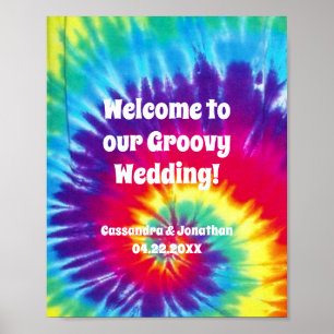 Groovy Rainbow Tie-Dye Hippie Event Poster