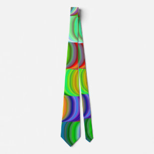 Groovy Rainbow Waves Design Tie