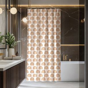 Groovy Rainbows Curtain Terracotta Copper Style