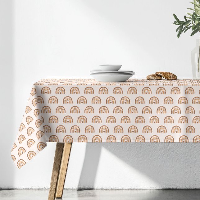 Groovy Rainbows Tablecloth Terracotta Copper Touch (Groovy Rainbows Tablecloth Terracotta Copper Touch)