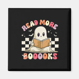 Groovy Read More Books Cute Ghost Boo Funny Hallow Magnet