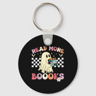Groovy Read More Books Cute Ghost Boo Funny Kids H Key Ring