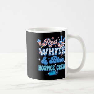 Groovy Red White Blue Hospice Crew Hospice Nurse 4 Coffee Mug
