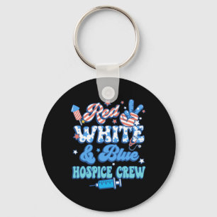 Groovy Red White Blue Hospice Crew Hospice Nurse 4 Key Ring