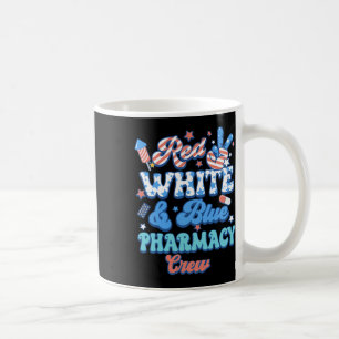Groovy Red White Blue Pharmacy Crew Pharmacist 4th Coffee Mug