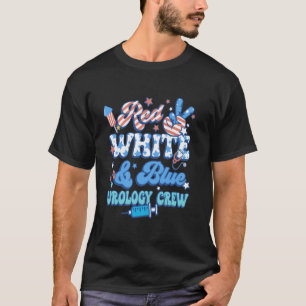 Groovy Red White Blue Urology Crew Urology Nurse 4 T-Shirt