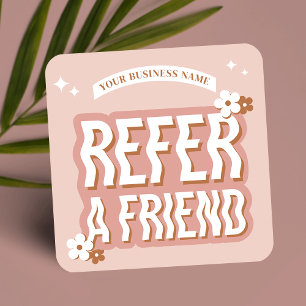 Groovy Refer a Friend Trendy Retro Beauty Salon Referral Card