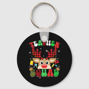 Groovy Reindeer Teacher Squad Christmas Xmas Mens Key Ring