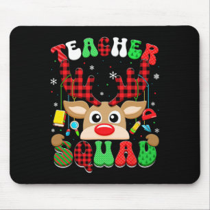 Groovy Reindeer Teacher Squad Christmas Xmas Mens Mouse Pad