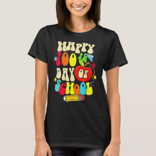 Groovy Retro 100th Day Of School 100 Days School B T-Shirt