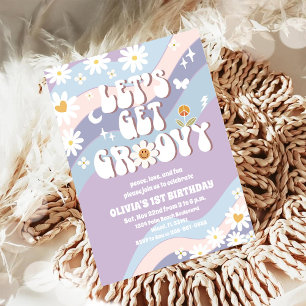 Groovy Retro 1st Birthday Invitation