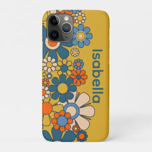 Groovy Retro 60s 70s Flowers Personalised iPhone 11 Pro Case