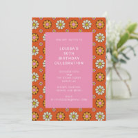 Groovy Retro 60s Flower Orange Pink Birthday Party