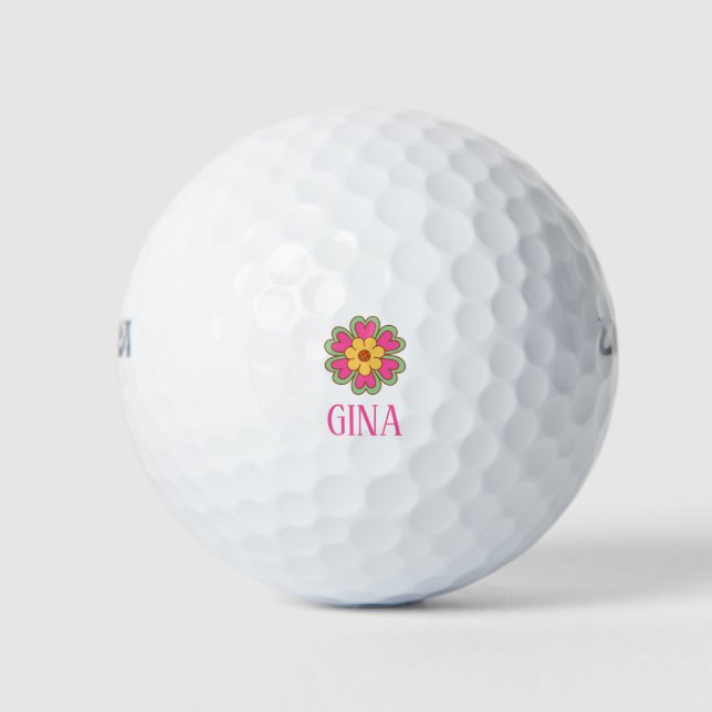 Groovy Retro 60s Hippie Golf Balls (Front)