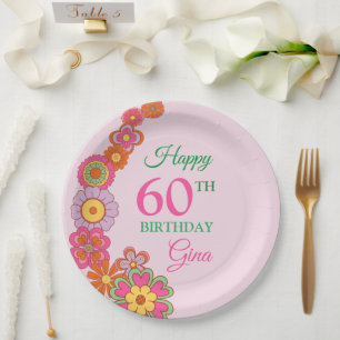 Groovy Retro 60s Hippie Paper Plate