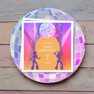 Groovy Retro 70s 80s Disco 30th Birthday Party Napkin