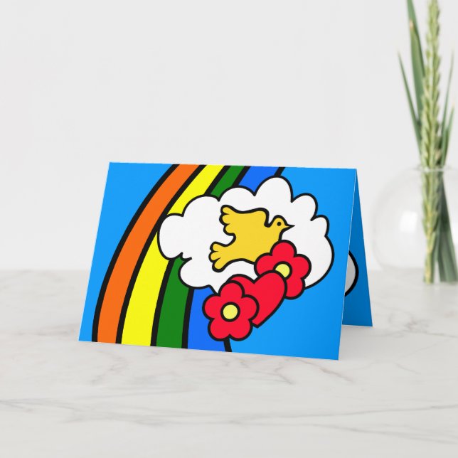 Groovy Retro 70's Birthday Card (Front)