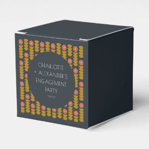 Groovy Retro 70s Floral Custom Engagement Party  Favour Box